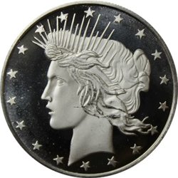 Classic Design: Peace Dollar Design 1 oz Silver Round