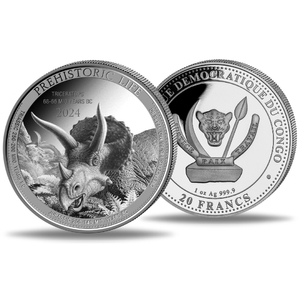 Congo: Prehistoric Life II - Triceratops 1 oz Silver 2024