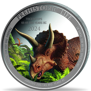 Congo: Prehistoric Life II - Triceratops colored 1 oz Silver 2024