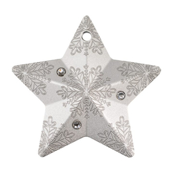 Cook Islands: Holiday Ornament - Snowflake Star 1 oz Silver 2023 Silk Ultra High Relief