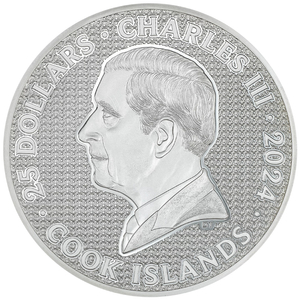 Cook Islands: Iron Knight 5 oz Silver 2024 Proof Ultra High Relief Coin