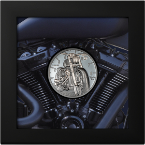 Cook Islands: The Journey Motorbike 2 oz Silver 2024 Black Proof High Relief Coin