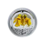 Discover New Zealand: Kowhai colored 1 oz Silver 2021 Proof