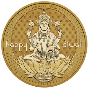 Diwali 1 oz Silver 2024 Gilded Medallion