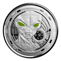 Ghana: Alien colored 1 oz Silver 2022 Proof