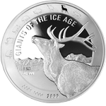 Ghana: Giants of the Ice Age - Reindeer 1000 g Silver 2022