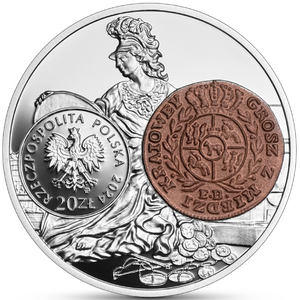 History of the Polish Coin - Stanisław August's Grosz from Domestic Copper 20 zł Silver 2024 Proof