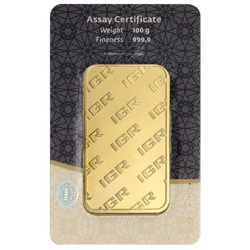 IGR 100 gram gold bar LBMA