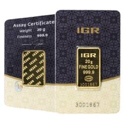 IGR bar 20 grams of LBMA gold