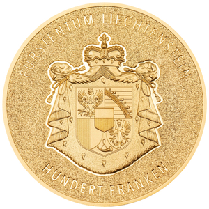 Liechtenstein: 100 years of the Swiss Franc in Liechtenstein 1 oz Gold 2024 Silk Coin 