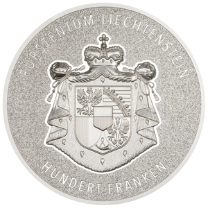 Liechtenstein: 100 years of the Swiss Franc in Liechtenstein coloured 1000 gram Silver 2024 Silk Coin