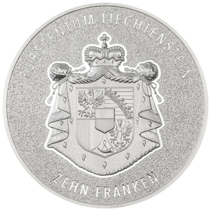 Liechtenstein: 100 years of the Swiss Franc in Liechtenstein coloured 2 oz Silver 2024 Silk Coin