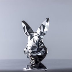 Lowpoly Lunar: Rabbit Mask Stacker 2 oz Silver Proof High Relief