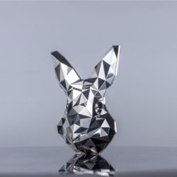 Lowpoly Lunar: Rabbit Mask Stacker 2 oz Silver Proof High Relief