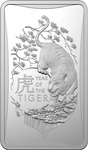 Lunar Bar Coin: Year of the Tiger 1/2 Ounce Silver 2022 Frosted Ingot