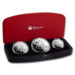 Lunar II: 3-Coin Year of the Dog Set ½ oz 1 oz 2 oz Silver Proof