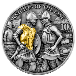 Malta: Knights of the Past gilded 2 oz Silver 2022 High Relief Antiqued Coin