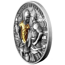 Malta: Knights of the Past gilded 2 oz Silver 2022 High Relief Antiqued Coin