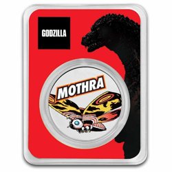 Niue: Godzilla vs Monsters - Mothra kolorowana 1 oz Silver 2023 Slab