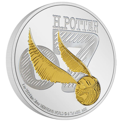 Niue: Harry Potter Classic - Golden Snitch gold plated 1 oz Silver 2022 Proof