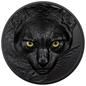 Palau: Hunters by Night - Ocelot coloured 2 oz Silver 2024 Obsidian Black 