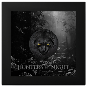 Palau: Hunters by Night - Ocelot coloured 2 oz Silver 2024 Obsidian Black 