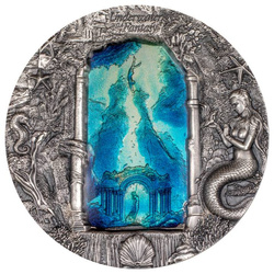 Palau: Underwater Fantasy - Mermaids coloured 3 oz Silver 2024 Ultra High Relief Antiqued Coin