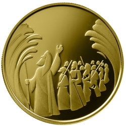 Parting of the Red Sea 10 NIS Gold 2008 Proof 