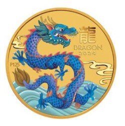 Perth Mint: Lunar III - Year of the Dragon coloured 1/20 oz Gold 2024