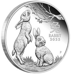 Perth Mint: Lunar III - Year of the Rabbit 1/2 ounce Silver 2023 Proof