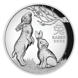 Perth Mint: Lunar III - Year of the Rabbit 1 oz Silver 2023 Proof High Relief 