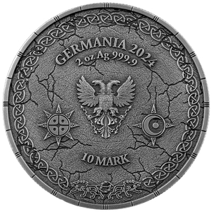 Ragnarök: Sköll & Hati 2 oz Silver 2024 Ultra High Relief Antiqued Coin