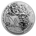 Rwanda: African Ounce - Giraffe 1 oz Silver 2018