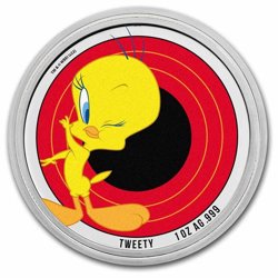 Samoa: Looney Tunes - Tweety colored 1 oz Silver 2023 Slab