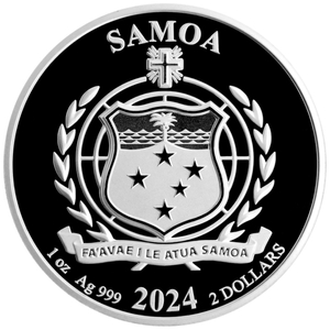 Samoa: Popeye and Brutus coloured 1 oz Silver 2024 Coin