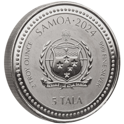 Samoa: Year of the Dragon 2 oz Silver 2024 Black Rhodium