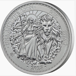 St Helena Una and the Lion 2 oz Silver 2023