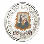 St. Vincent & the Grenadines: Pax Et Justitia colored 1 oz Silver 2020 Proof