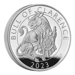 The Royal Tudor Beasts: The Bull of Clarence 5 oz Silver 2023 Proof