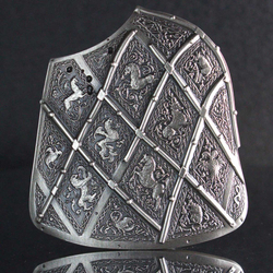 Trellised Targe Shield 2 oz Silver 2023 Stackable High Relief Antiqued 