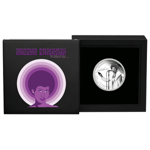 Tuvalu: Aretha Franklin coloured 1 oz Silver 2024 Proof