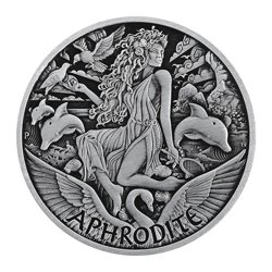 Tuvalu: Gods of Olympus - Aphrodite 1 oz Silver 2022 Antiqued Coin