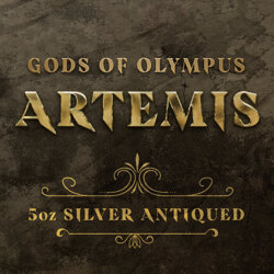 Tuvalu: Gods of Olympus - Artemis 5 oz Silver 2023 Antiqued Coin