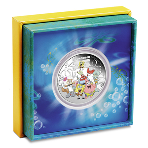 Tuvalu: SpongeBob & Friends coloured 1 oz Silver 2024 Proof