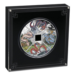 Tuvalu: Year of the Dragon Quadrant Four-Coin Set 1oz Silver 2024 Proof