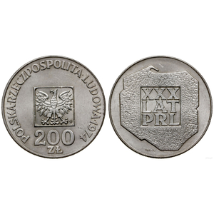 XXX Years PRL "Mapka" 200 PLN Silver 1974