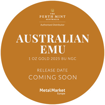 Australijski Emu 1 uncja Złota 2025 MS 70 NGC First Day of Issue