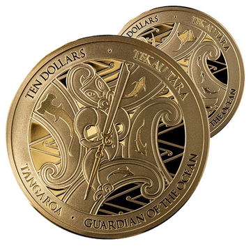 Tangaroa Guardián del Océano Juego de 2 monedas 2 x 1/2 oz Oro 2021