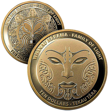 Lote de 2 monedas Whanau Marama - Familia de la Luz 2 x 1/2 oz Oro 2021 Proof