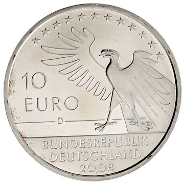 Alemania, Moneda de Plata de 10 Euros del Año Aleatorio (ley Ag.925)